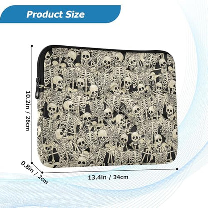Gothic Skull Laptop Sleeve 13-14 Inch Waterproof Computer Bag for Women, Men - Cute Tablet Cover A06D24018 - color: Gothic Skull