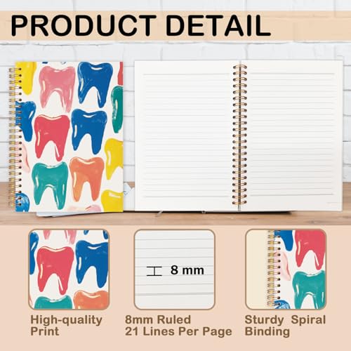 Dentist Gifts Notebook Journal, Dental Hygienist Assistant Office Gifts for Women, Dentist Office Supplies,Hardcover Spiral Journal Notebook 5.5x8.3 Inch - color: Dentist Office