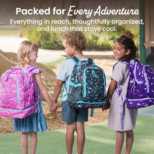 Bentgo Kids 2-in-1 Backpack & Insulated Lunch Bag - Durable 16” Backpack & Lunch Container in Unique Prints for School & Travel - Water Resistant, Padded & Large Compartments (Dinosaur) - color: Dinosaur