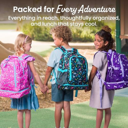 Bentgo Kids 2-in-1 Backpack & Insulated Lunch Bag - Durable 16” Backpack & Lunch Container in Unique Prints for School & Travel - Water Resistant, Padded & Large Compartments (Mermaid Scales) - color: Mermaid Scales