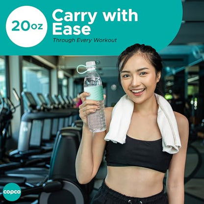 Copco Hydra 20 oz Tritan Water Bottle with Leak-Proof Lid & Textured Grip - BPA-Free, Dishwasher Safe, Easy Twist-Open for Ice & Fruit - Fits Cup Holders, Lightweight, Durable(Robins Egg Blue) | BPA-Free Tritan Reusable Bottle with Leak-Proof Lid, Twist O