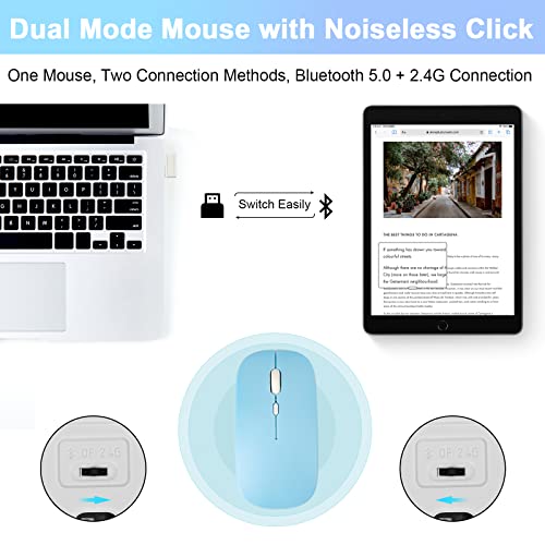 SOPPY Bluetooth Keyboard Case with Mouse for iPad 9th Gen 2021, 8th Gen 2020, 7th Gen 2019 10.2", Air 3 & Pro 10.5", Detachable Wireless Keyboard, Slim Protective Cover, Rechargeable, Blue - color: Sky Blue, size: 10.2 & 10.5 inch