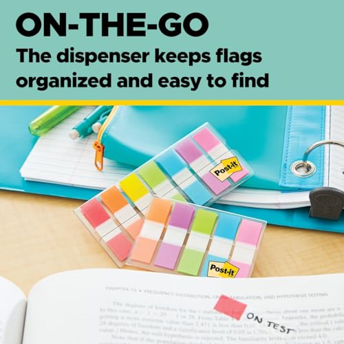 Post-it Flags, 1 in Wide, 4 Assorted Bright Colors, 24 Pack | On-The-Go Dispenser, 680-PGOP2, 160 Flags per Pack, 3840 Total - style: 24 Pack