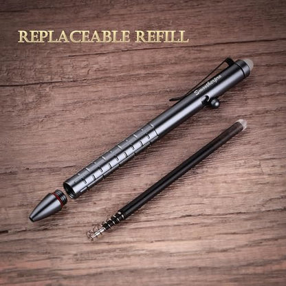 SMOOTHERPRO Aluminum Erasable Bolt Action Pen,Gold | Erasable Refillable Pen for Notes, Journaling, Office Writing, Signatures, and Daily Pocket Carry. - color: Gold 2.0