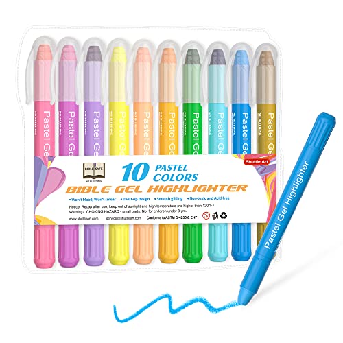 Shuttle Art 10 Pastel Colors Gel Highlighters,Bible Highlighters,No Bleed Through, Bible Journaling Supplies,Great for Journaling, Highlighting and Studying - color: 10 Pastel Colors