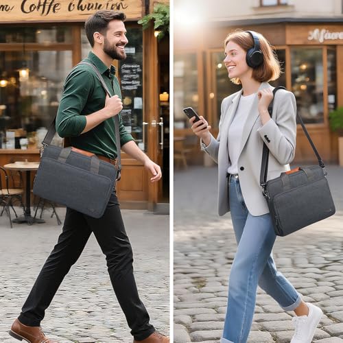 KIZUNA Laptop Bag Case 15-16 Inch Computer Shoulder Sleeve for MacBook Pro 16 M4/16 Lenovo IdeaPad Flex 5i/IdeaPad Pro 5 Gen 9/Yoga Pro 9i/Slim 5i Gen 8/HP ENVY/16.3" XPS 16/Dell 16 Plus/ASUS,Grey - size: 15-15.6 Inch