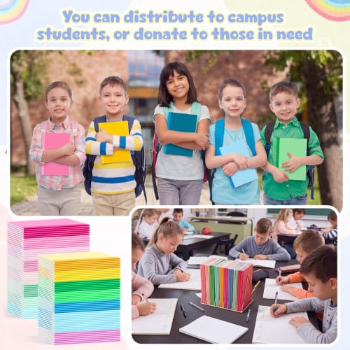 Handepo 100 Pack A5 Composition Notebooks Bulk 5"x8" Wide Ruled Soft Cover Journals, 60 Pages Composition Notebooks Bulk School Supplies for Students Classroom Office - color: Fantastic, size: A5