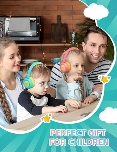 Kids Bluetooth Headphones,Toddler Headphones with Microphone,85dB Volume Limited,Bluetooth 5.4 Twistable Lightweight Kids Wireless Earphones for Boy Girl Tablet Travel School - color: Green