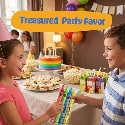 Bulk Crayons 100 Pack (25 Sets of 4) - Individually Wrapped Crayons Party Favors for Kids, Restaurants, Classrooms, Birthday Goodie Bags, School Supplies, Travel, Toddler Coloring, Non-Toxic - style: 25 Packs of 4 (100 Count)