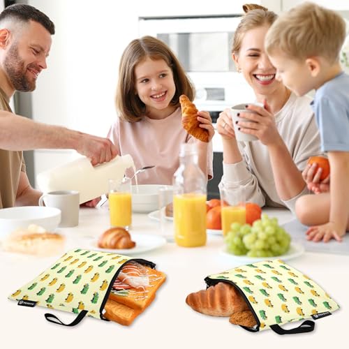 Reusable Food Storage Bags Garbage Truck 3 Pack Set Lunch Bag Compact Sandwich Snack Bag Small Medium Large for Lunch, Travel & Organization - color: Bag 3