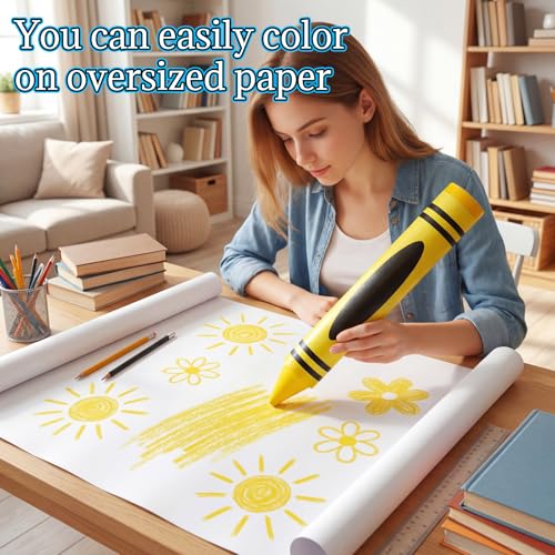 Gersoniel Yellow 15" Giant Crayon, Jumbo Non-Toxic Coloring Crayon for Back to School, Large Art Projects & Festival Art Events, Draw on Paper & Walls - color: Yellow