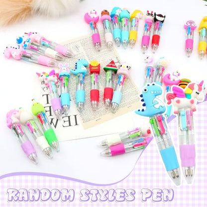 Scettar 32Pcs Multicolor Pen in One 4-in-1, Cute Ballpoint Pens Bulk for School Office, Classroom Prizes, Fun Writing Gifts Goodie Bags Stuffers Party Favors - style: 32 Pcs