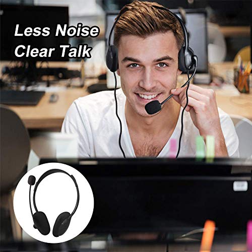 EBODA USB Headset Computer Headset with Noise Cancelling Microphone, Lightweight PC Headset Wired Headphones Business Headset for Skype Webinar Cell Phone Call Center