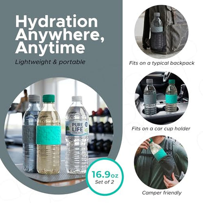 Copco Hydra Water Bottle 16.9 oz - Gray & Teal, Set of 2 - color: Gray/Teal