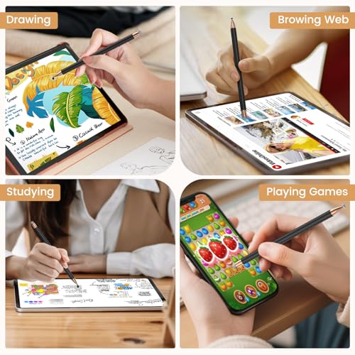 Stylus(2Pcs), Stylus Pens for Touch Screens, Universal Stylus High Precision Sensitivity, Stylus Pen for Android, ipad, iPhone, Galaxy Microsoft, Chromebook Tablet, Compatible with All Touch Screens - color: Black Gold/Black Gold