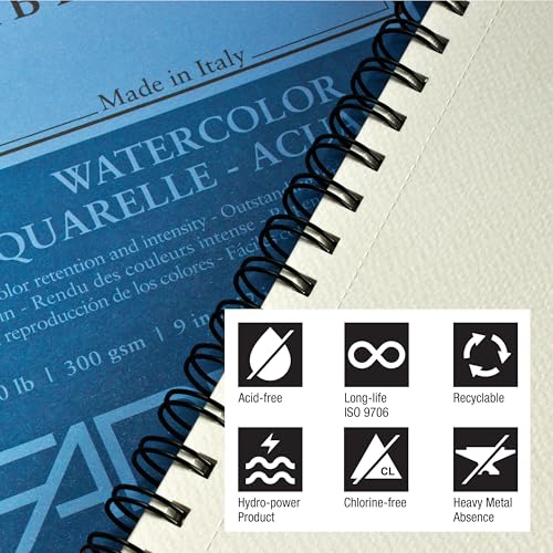 Fabriano 1264 Watercolor Pad, 4" x 8", Glue Bound - size: 4 x 8