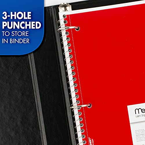 Mead Spiral Notebook, 12 Pack, 1 Subject, College Ruled Paper, 7-1/2" x 10-1/2", 70 Sheets per Notebook, Colors Will Vary (830063-ECM25) - size: Pack of 12