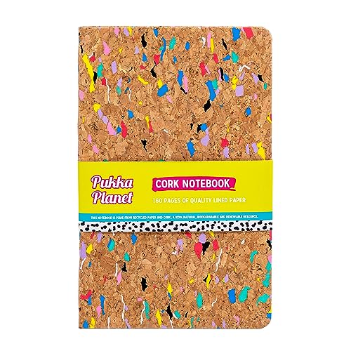 Pukka Pad, Pukka Planet Cork A5 Soft Cover Journal – Casebound Cork Cover Notebook with 160 Pages, 80 Sheets of Recycled FSC Certified 80GSM, 8mm Lined Paper for Home, School & Office, 8.5 x 5.3in - style: Journal