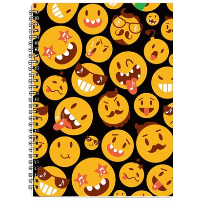 MAXCURY Blank Sheet Music Composition Manuscript Staff Paper Art Music Notebook Black 100 Pages 26x19cm (FunnyEmojis/Black) - color: FunnyEmojis/Black