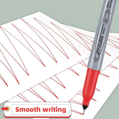 Red Ultra Fine Point Permanent Marker, 20 Pack, 0.4 mm, Precision Fine Tip for Detailed Writing, Art, Crafts & Labeling on Paper, Plastic, Glass, Metal, Waterproof, Fade-Resistant Ink - size: 20