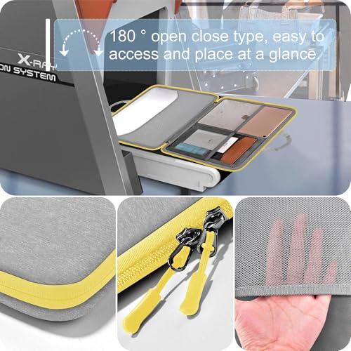 Hseok Laptop Case 13.3-14 inch Sleeve, TSA Computer Handbag Water-Resistant and Shockproof Bag Compatible with MacBook Pro/Neo 14", Mac Air/Pro 13.3" and 13"-14" Notebooks Chromebooks,Gray-Yellow - color: Light Gray-yellow