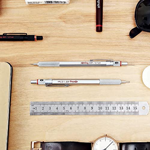 rOtring 600 Mechanical Pencil, 0.5 mm, Silver Barrel (1904445) - color: Silver, size: 0.5mm