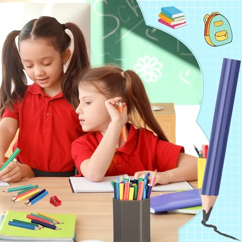 Spakon 96 Pcs Jumbo Pencils for Kid Bulk 3.5 Inch Wooden Triangle Short Fat Chunky Pencil with Sharpener for Student Toddler Preschooler Beginner Kindergarten Classroom Back to School Supplies - style: Pencil