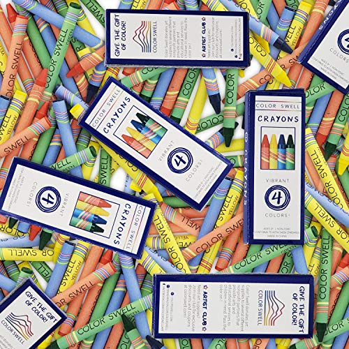 Color Swell Bulk Crayons, 4 Crayon Colors Per Pack, 50 Packs (200 Total) - size: 1 Count (Pack of 200)