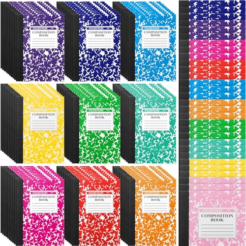 Resurhang 100 Pcs Mini Composition Notebook Bulk 100 Pages/50 Sheets Cute Pocket Composition Note Pad Small Marble Journal Notebooks College Ruled for Student Classroom Office Supplies(Colorful) - color: Colorful