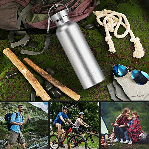 Triple Tree 17OZ Vacuum Insulated Stainless Steel Water Bottle, Double Wall Wide Mouth Lids Keeps beverage Hot or Cold Sweat Proof - color: Insulated, size: 17 Ounces