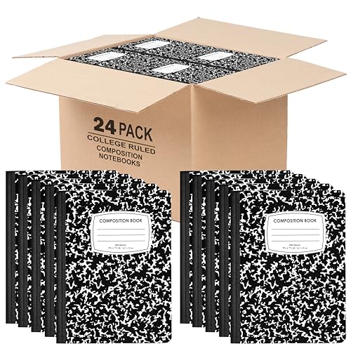 Composition Notebook College Ruled Composition Notebooks Bulk Marble College Ruled Notebook Hard Cover 100 sheets, 200 Pages 9.75” x 7.25”