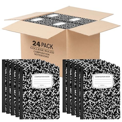 Composition Notebook College Ruled Composition Notebooks Bulk Marble College Ruled Notebook Hard Cover 100 sheets, 200 Pages 9.75” x 7.25”