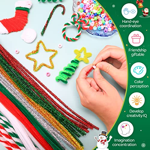 Iooleem 200pcs Green Glitter Pipe Cleaners, Glitter Chenille Stems, Pipe Cleaners for Crafts, Pipe Cleaner Crafts, Art and Craft Supplies, Christmas Pipe Cleaners. - color: Green Glitter, size: Small Pack