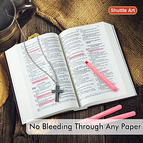 Shuttle Art 5 Pack Pink Gel Highlighters,Bible Highlighters,No Bleed Through, Bible Journaling Supplies,Great for Journaling, Highlighting and Studying - color: Pink