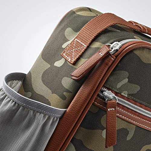 Foundry by Fit & Fresh, Thayer Adult Insulated Lunch Bag with Side & Front Pouches, Complete Lunch Kit Includes Stainless Steel Tumbler & 2 Containers, Camo - color: Camo, style: Lunch Bag with Containers and Water Bottle