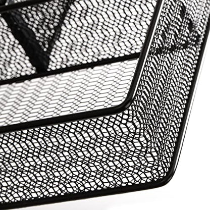 Hiceeden 2 Pack Mesh Desk Drawer Organizer, 16.1"x12.2"x2" Large Desk Organizer Tray with 2 Removable Dividers, 6 Compartment Metal Organizers for Home, Office, Makeup & Vanity