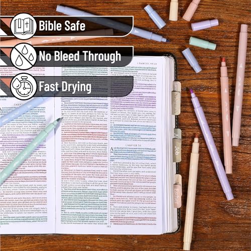 Mr. Pen- Dual Tip Aesthetic Bible Highlighters No Bleed Through, 8 pcs | Chisel & Brush Tip, Cute Highlighter for Journaling Supplies and School Accessories, Bible Highlighters and Pens No Bleed