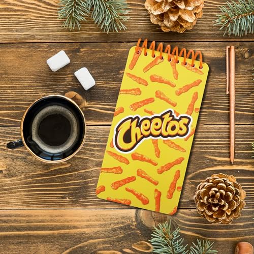Cheetos Cute Spiral Small Notebook Pocket Size Notepad, College Ruled Memo Pads for Home, Office, College and School 6.5"x3.5" - color: Cheetos, size: NOTEPAD