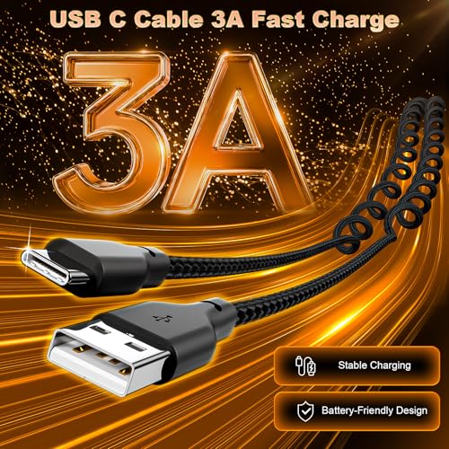 USB A to USB C Coiled CarPlay Cable [2-Pack, 3ft], Auto Coiled Retractable iPhone Car Cord Retractable Fast Charge Cord for Car, Compatible with iPhone 17/16/15 Plus/Pro/Pro Max/Samsung Galaxy S23