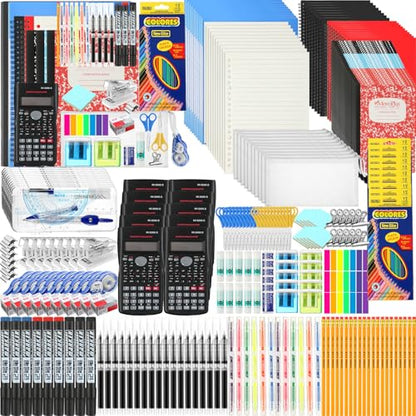 Gilprop 10 Sets High School Supplies Kit Back to School Supplies College Bundle Essential Stuff Bulk Stapler Notebook Calculator Backpack Bag Set for Senior Student Teen Classroom