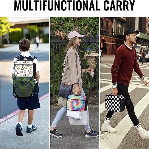 Paw Print Lunch Bag Reusable Insulated Lunch Box Keep Food Cooler Thermal Lunch Tote for Women Men - color: paw print
