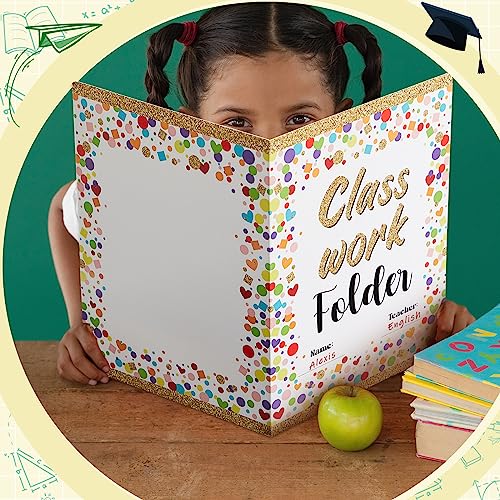 Yeaqee 32 Pcs Classwork Folders Homework Folders for Students Classwork Pocket Folder Portfolio Folder Homework Organizer for Classroom School Teachers Gifts Educational Supplies (Confetti) - style: Confetti