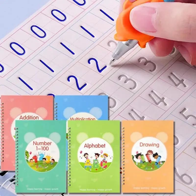 Reusable Magic Grooved Practice Copybook, Tracing Books for Kids Ages 3-5 | Preschool Workbook, Magic Book - size: 5.5inx7.9in