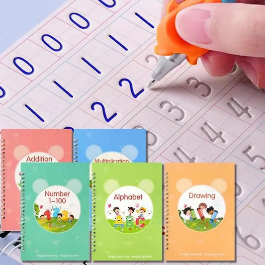 Reusable Magic Grooved Practice Copybook, Tracing Books for Kids Ages 3-5 | Preschool Workbook, Magic Book - size: 5.5inx7.9in