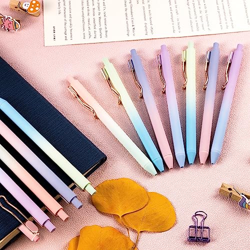 Drawdart Smooth Writing Pens, 12 Pcs No Bleed & Smear, Black Ink Fine Point (0.5mm), Retractable Aesthetic Journaling Pens for Women & Men - color: 12 Pcs Gradient- Black Ink