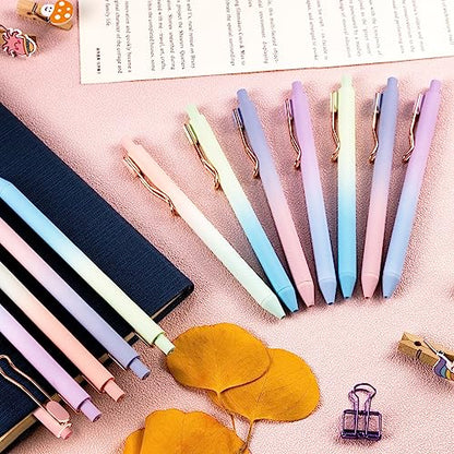 Drawdart Smooth Writing Pens, 12 Pcs No Bleed & Smear, Black Ink Fine Point (0.5mm), Retractable Aesthetic Journaling Pens for Women & Men - color: 12 Pcs Gradient- Black Ink