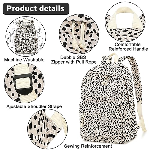 BTOOP School Backpack for Teens Bookbag Women Lightweight 15.6 inch Laptop Bag for Girls Casual High School College - color: Leopard-apricot