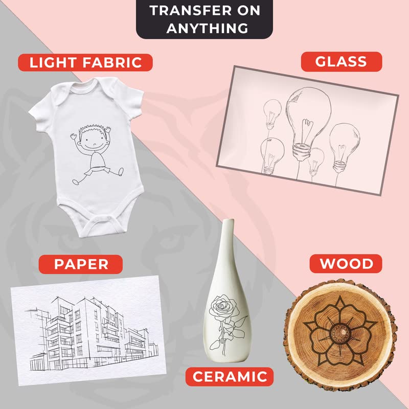 200 Sheets Black Carbon Paper for Tracing On Fabric | Carbon Paper for Tracing on Wood & Canvas, Tracing Paper for Drawing Sewing Patterns, 5 Stylus, A4 Size (9 X 13) Graphite Transfer Paper