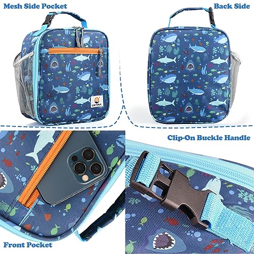 CaCTOUR Lunch Box Kids,Premium Insulated Lunch Bag for Girls Boys,Soft Bag Mini Cooler Back to School Thermal Reusable Lunch Bag for Work School Picnic (Shark) - color: C-Shark