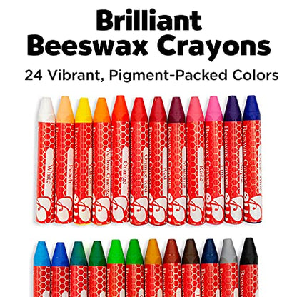 Faber-Castell Beeswax Crayons in Durable Storage Case: Non-Toxic Jumbo Triangle Crayons for Toddlers, Travel-Friendly Toddler Art Supplies for Kids (Ages 3+) (24 Count)